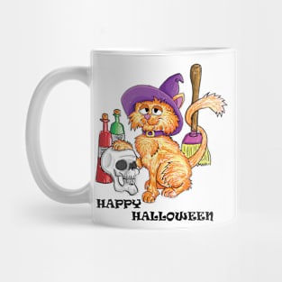 Halloween witch cat Mug